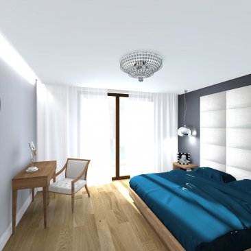Projekt małej sypialni - zabudowa - projekt wnętrza