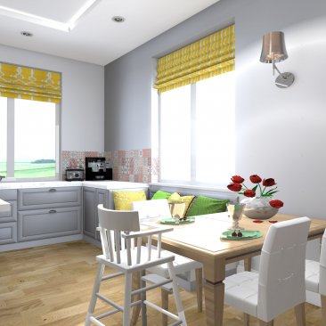 Kuchnia w stylu południowym - biel i słoneczne akcenty