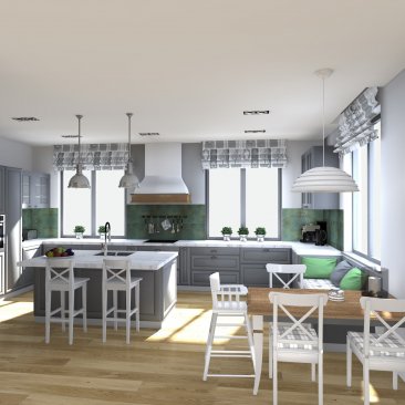 Klasyczna kuchnia - projekt wnętrza - Bydgoszcz
