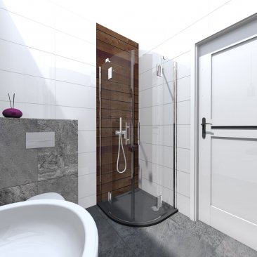 Kobieca łazienka w stylu glamour - aranżacja w szarościach