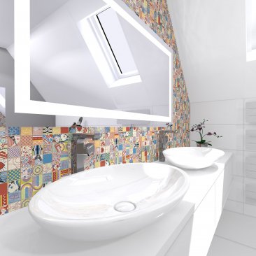 Mozaika - płytki w łazience. Projekt i aranżacja