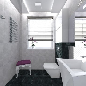 Wersja projektu wnętrza: aranżacja łazienki glamour